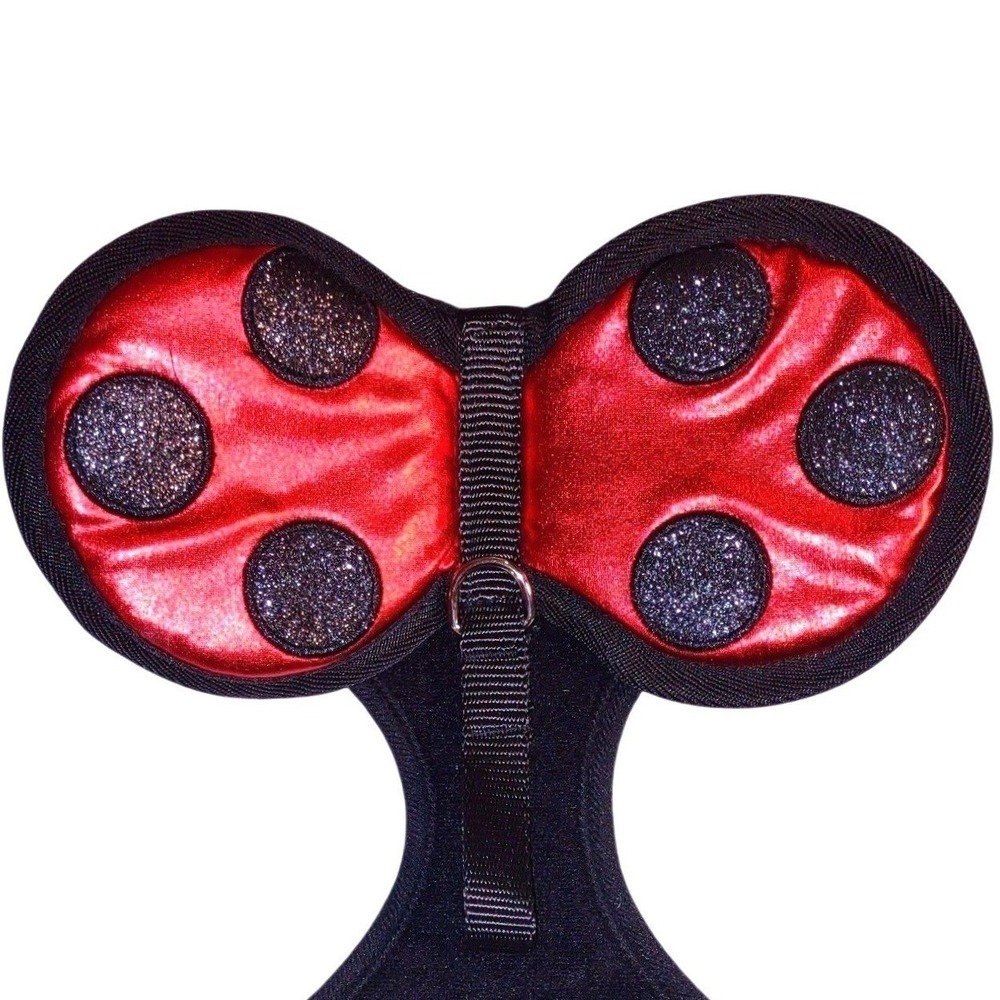 Ladybug‎ Pet Harness Small Red Black Excellent Glitter Wing Costume - Picture 3 of 5
